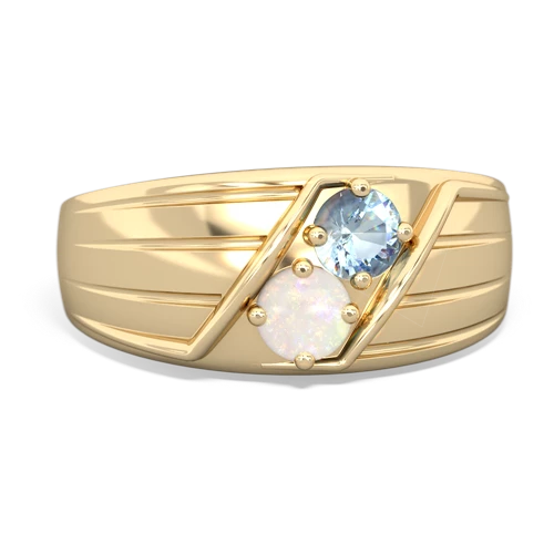 aquamarine-opal mens ring