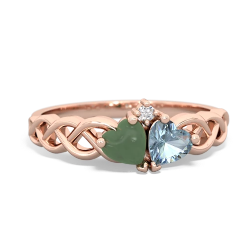 jade-aquamarine celtic braid ring