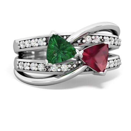lab emerald-ruby couture ring