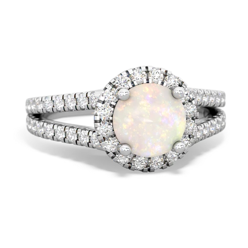 opal halo pave ring