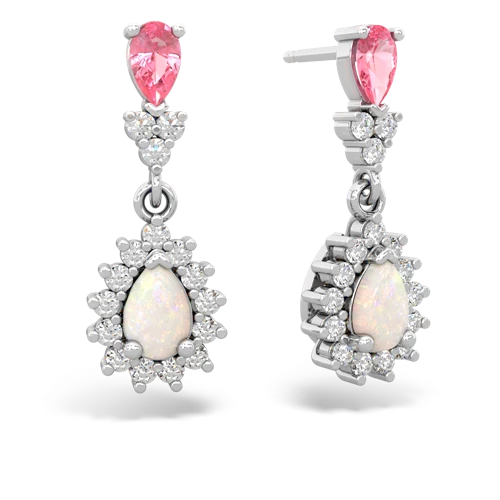 pink sapphire-opal dangle earrings