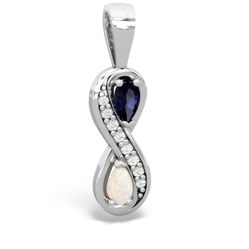 sapphire-opal keepsake infinity pendant