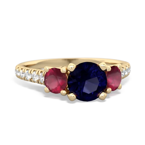 sapphire-ruby trellis pave ring