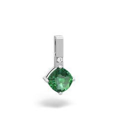 Lab Emerald Simply Elegant 14K White Gold pendant P2489