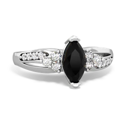 Onyx Royal Marquise 14K White Gold ring R2343
