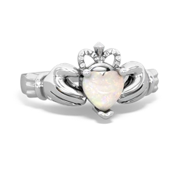Opal Claddagh 14K White Gold ring R2370