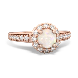 Opal Diamond Halo 14K Rose Gold ring R5370