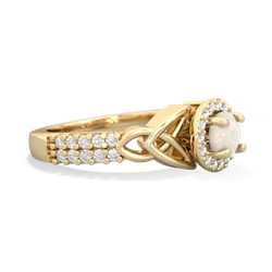 Opal Celtic Knot Halo 14K Yellow Gold ring R26445RH