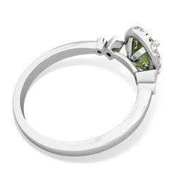 Peridot Antique-Style Halo 14K White Gold ring R5720