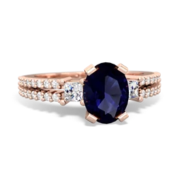 Sapphire Classic 8X6mm Oval Engagement 14K Rose Gold ring R26438VL