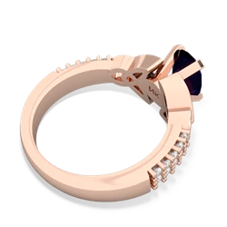 Sapphire Celtic Knot 8X6 Oval Engagement 14K Rose Gold ring R26448VL