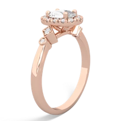 White Topaz Antique-Style Halo 14K Rose Gold ring R5720