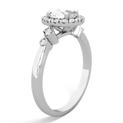 White Topaz Antique-Style Halo 14K White Gold ring R5720