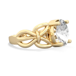 White Topaz Celtic Knot Cocktail 14K Yellow Gold ring R2377