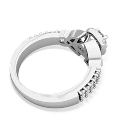 White Topaz Celtic Knot Halo 14K White Gold ring R26445RH