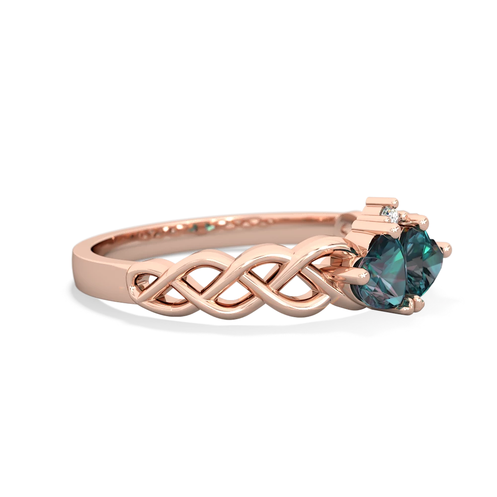 Alexandrite Heart To Heart Braid 14K Rose Gold ring R5870