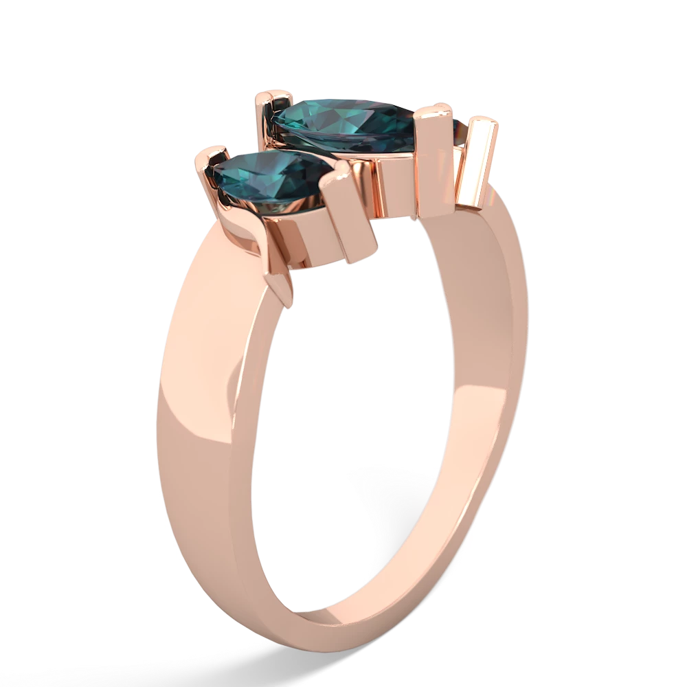 Onyx Three Peeks 14K Rose Gold ring R2433