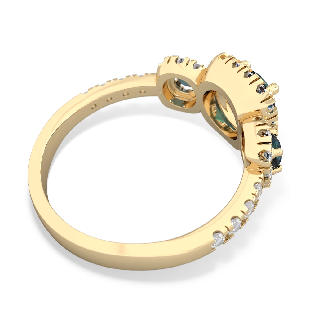 Aquamarine Regal Halo 14K Yellow Gold ring R5350