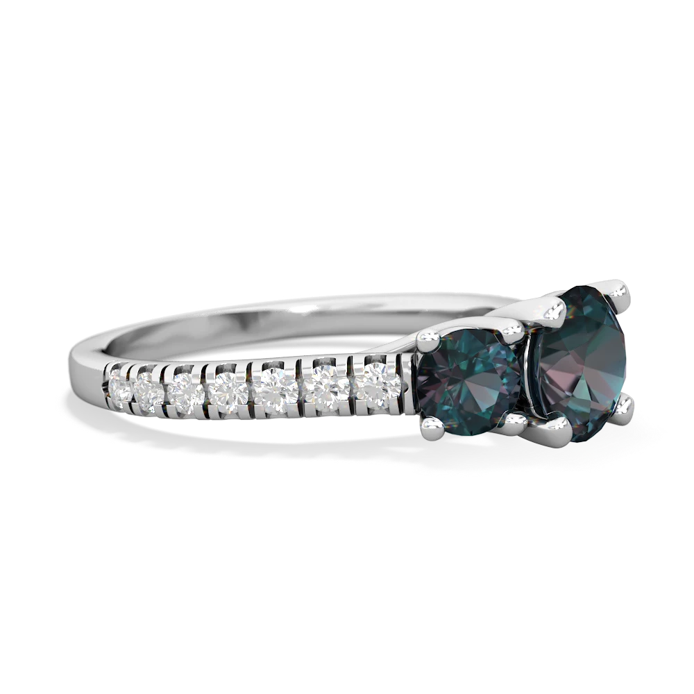 Aquamarine Pave Trellis 14K White Gold ring R5500