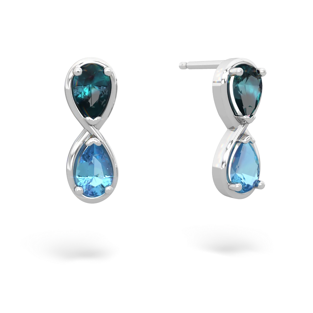 Alexandrite Infinity 14K White Gold earrings E5050