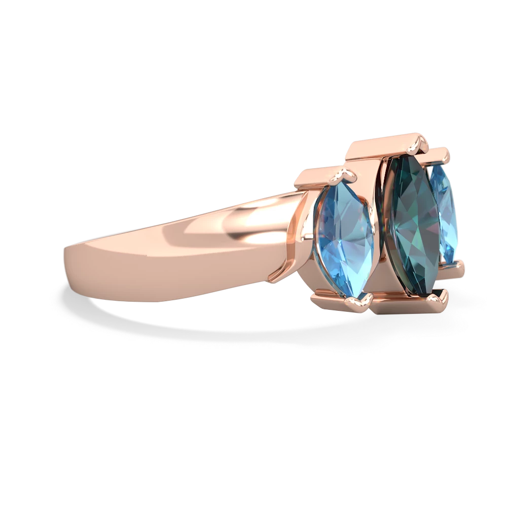 Alexandrite Three Peeks 14K Rose Gold ring R2433