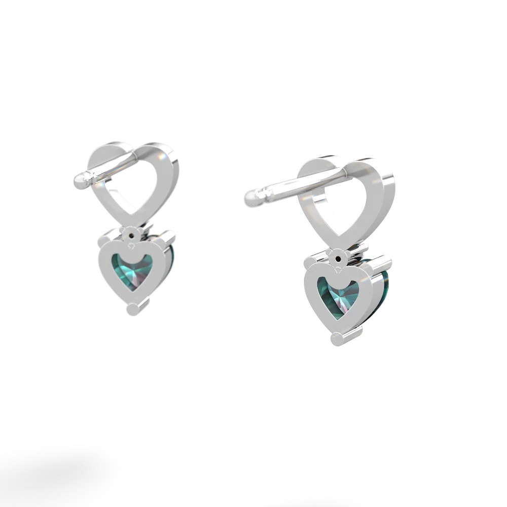 Alexandrite Four Hearts 14K White Gold earrings E2558