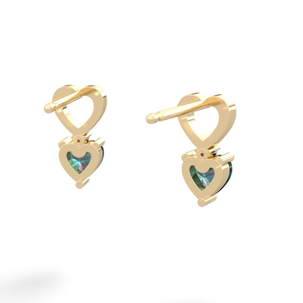 Alexandrite Four Hearts 14K Yellow Gold earrings E2558