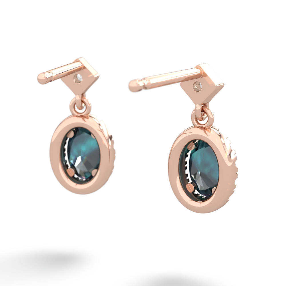 Alexandrite Antique-Style Halo 14K Rose Gold earrings E5720
