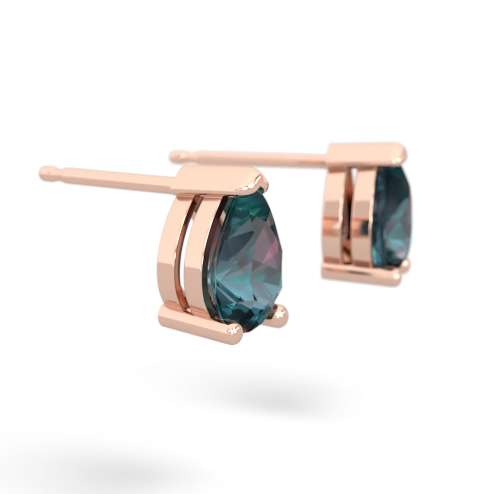 Alexandrite Teardrop Stud 14K Rose Gold earrings E1793
