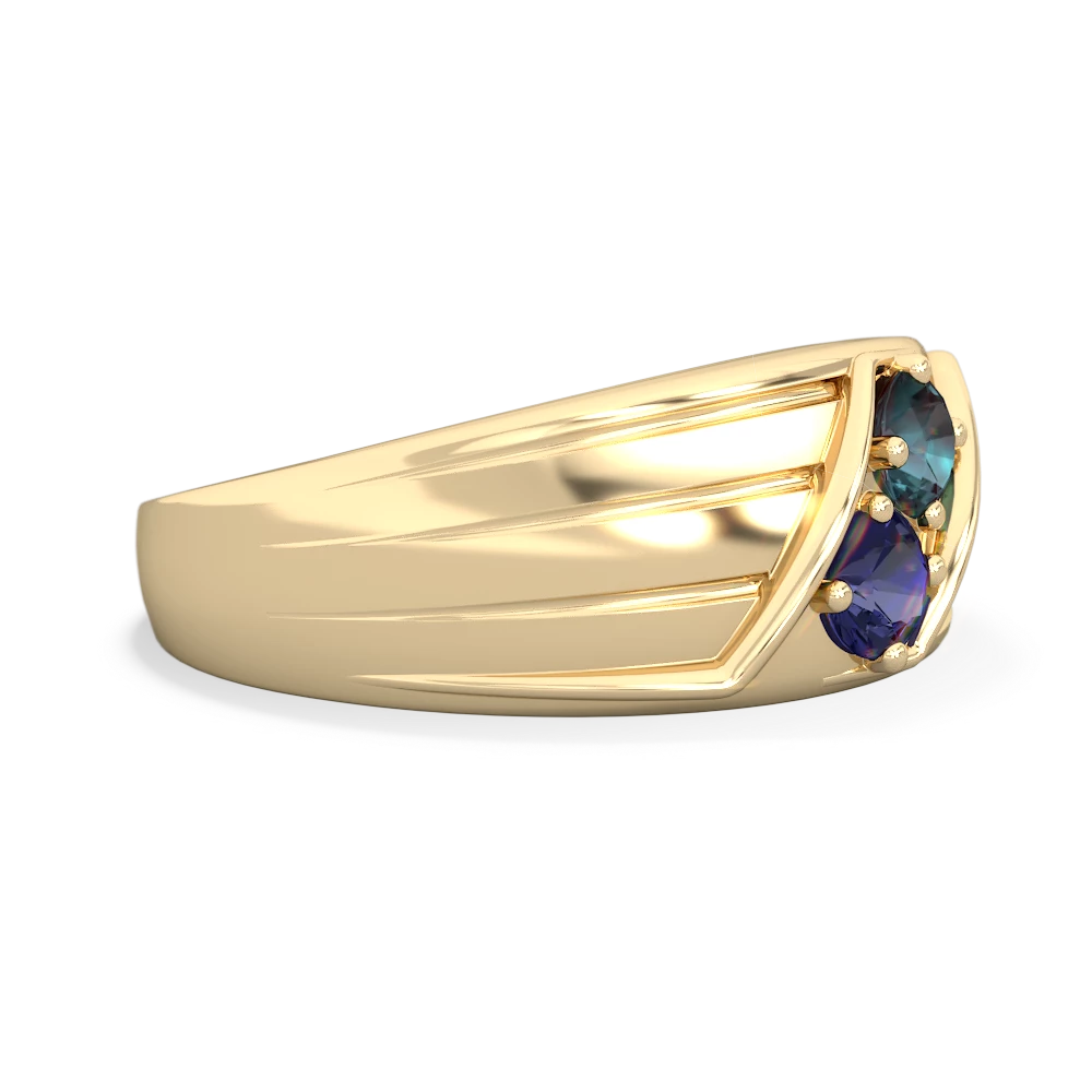 Alexandrite Men's Streamline 14K Yellow Gold ring R0460