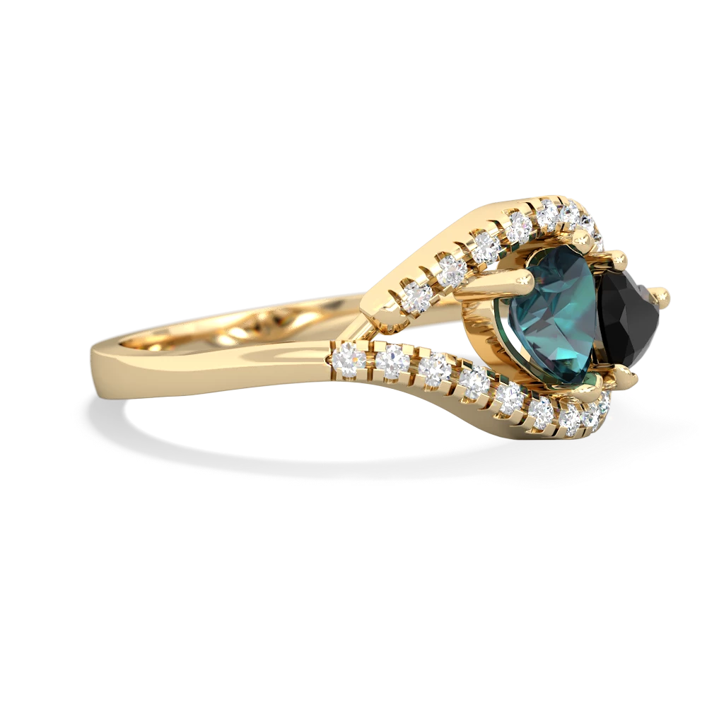 Alexandrite Mother And Child 14K Yellow Gold ring R3010