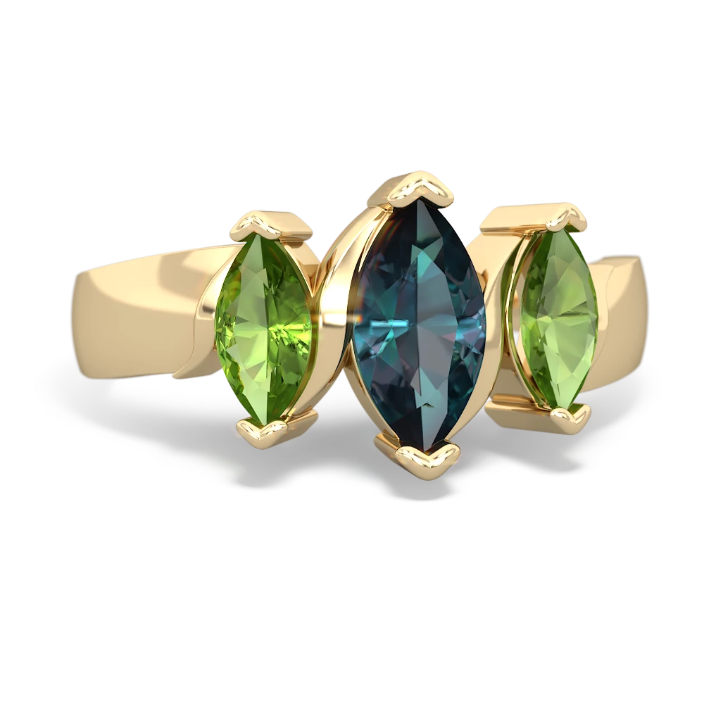 Alexandrite Three Peeks 14K Yellow Gold ring R2433