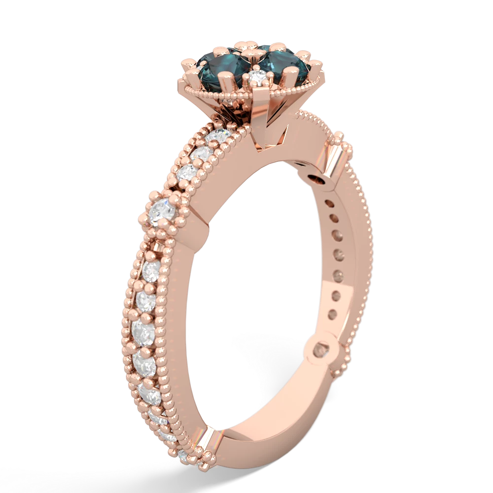 Alexandrite Sparkling Tiara Cluster 14K Rose Gold ring R26293RD