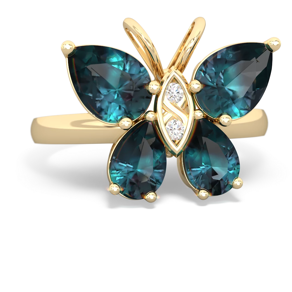 Alexandrite Butterfly 14K Yellow Gold ring R2215