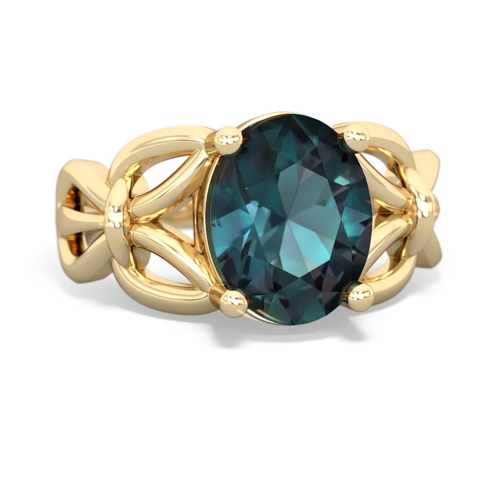 Alexandrite Celtic Knot Cocktail 14K Yellow Gold ring R2377