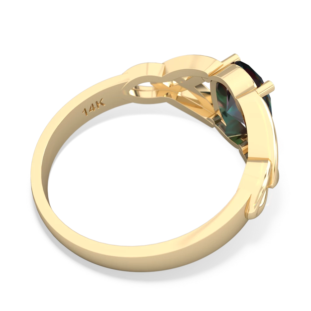 Alexandrite Celtic Trinity Knot 14K Yellow Gold ring R2389