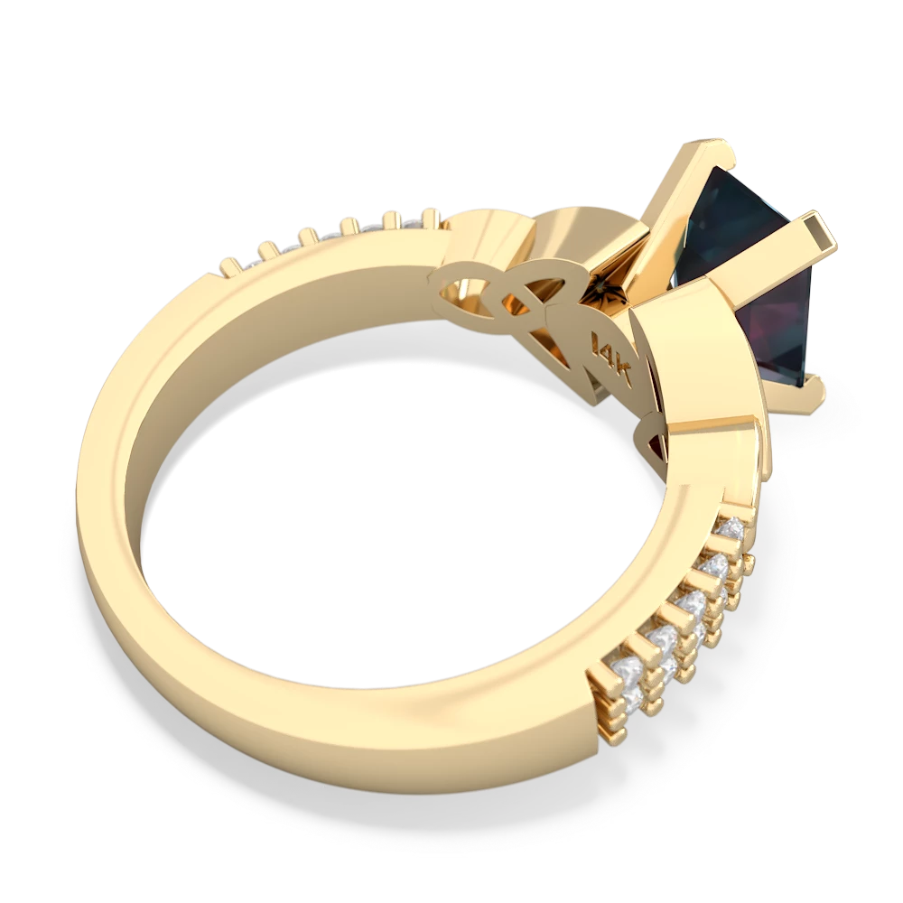 Alexandrite Celtic Knot 8X6 Emerald-Cut Engagement 14K Yellow Gold ring R26448EM