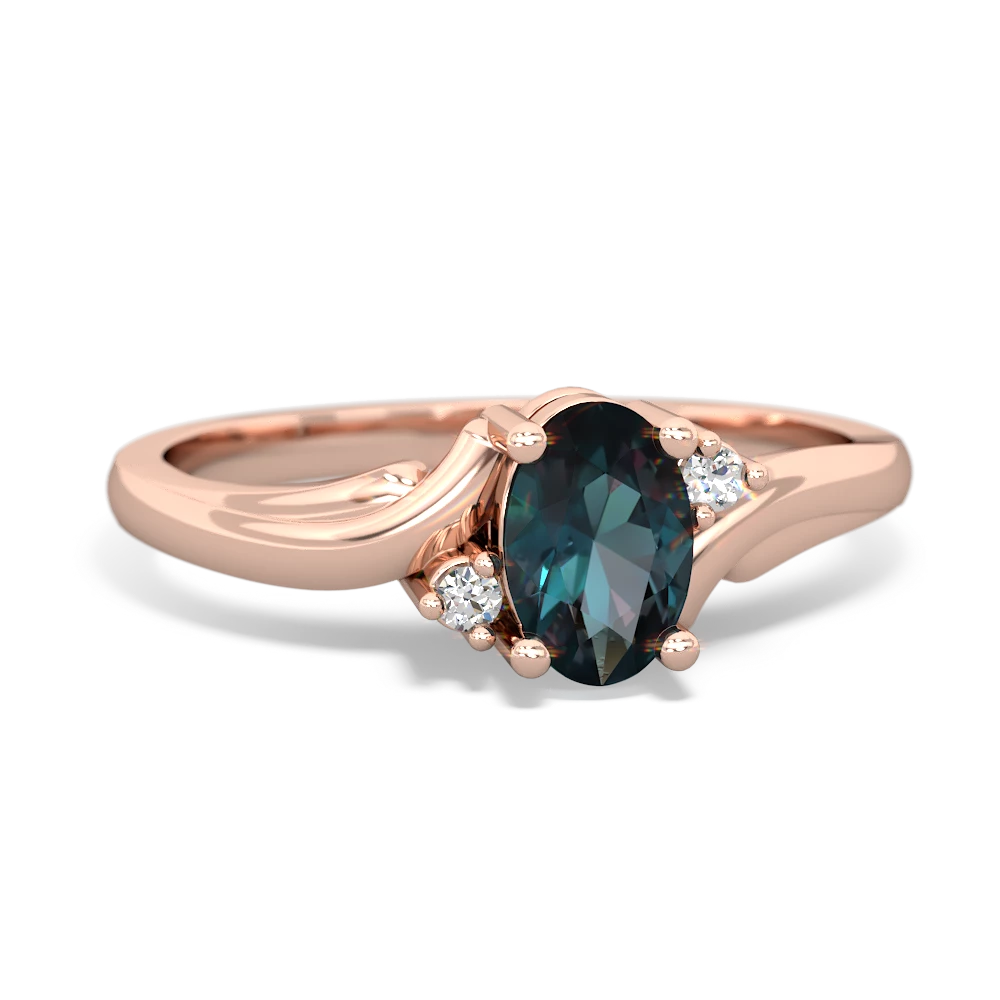 Alexandrite Elegant Swirl 14K Rose Gold ring R2173
