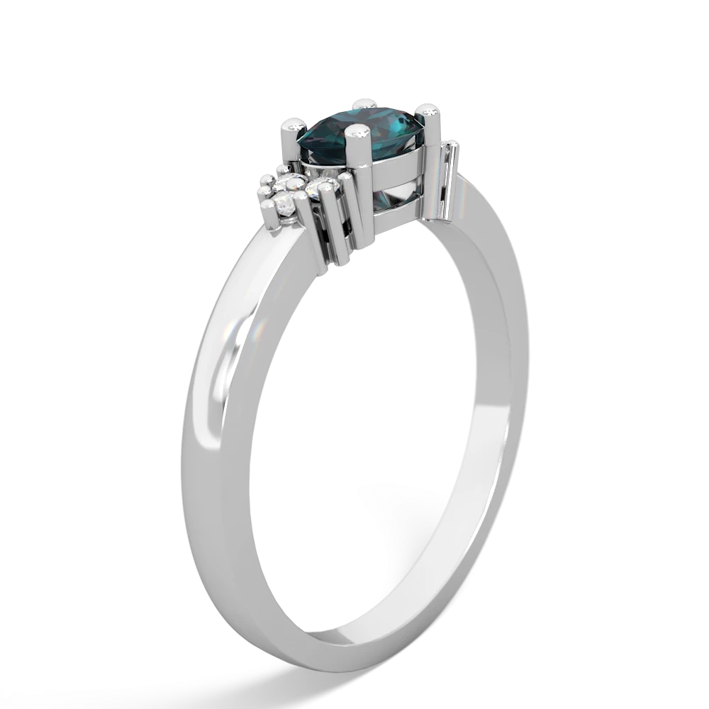 Alexandrite Simply Elegant East-West 14K White Gold ring R2480