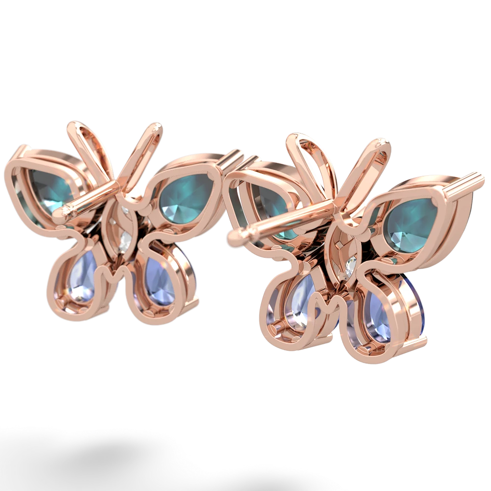 Alexandrite Butterfly 14K Rose Gold earrings E2215
