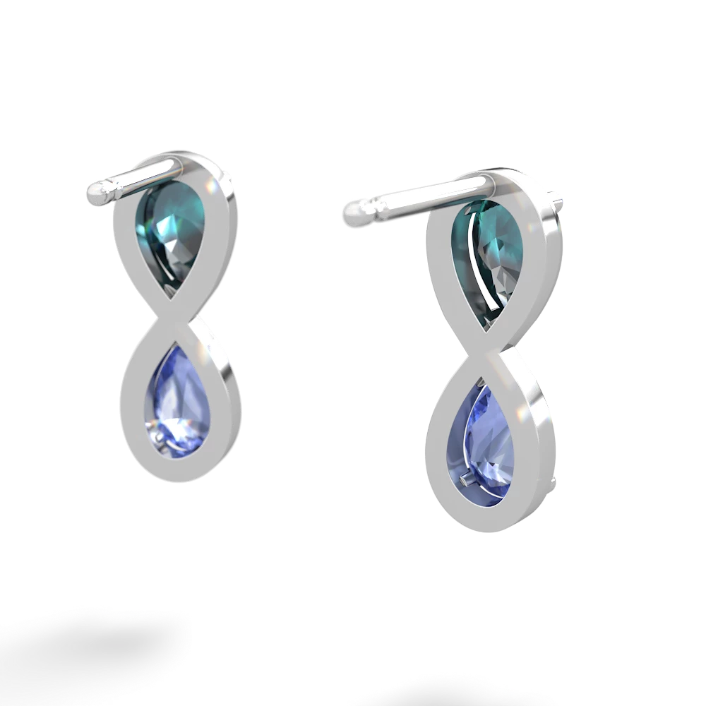 Alexandrite Infinity 14K White Gold earrings E5050