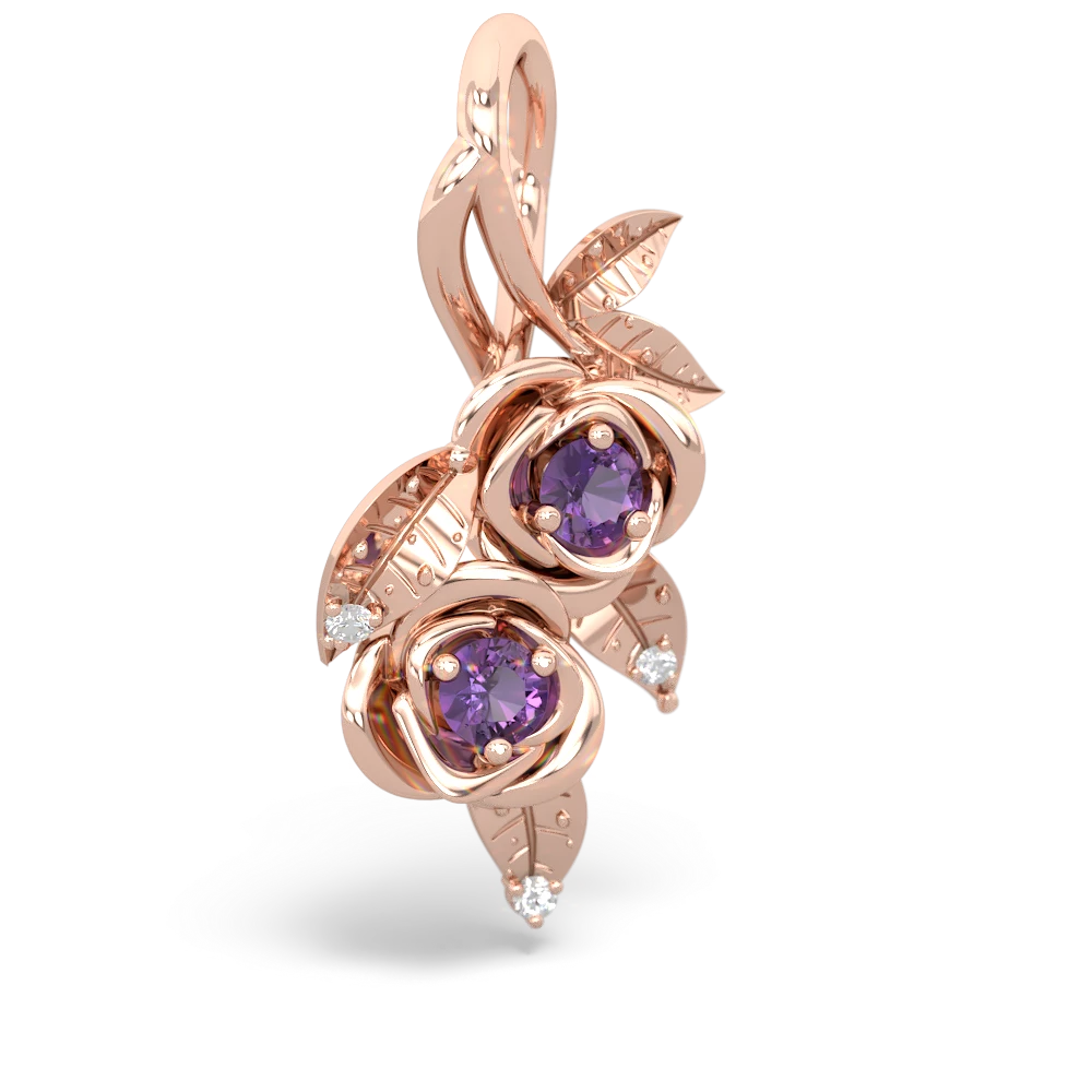 Amethyst Rose Vine 14K Rose Gold pendant P5680