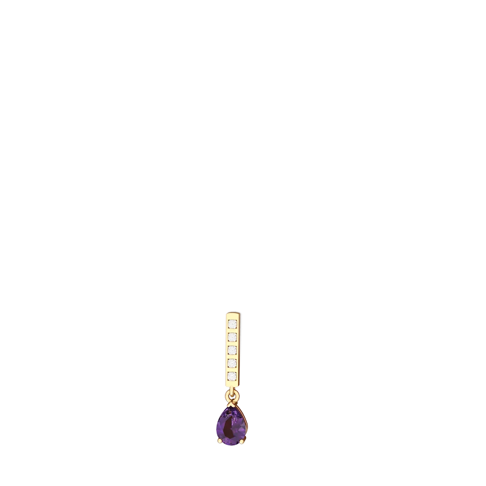 Amethyst Art Deco Diamond Drop 14K Yellow Gold earrings E5324