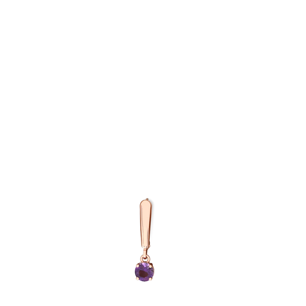 Amethyst 5Mm Round Lever Back 14K Rose Gold earrings E2785