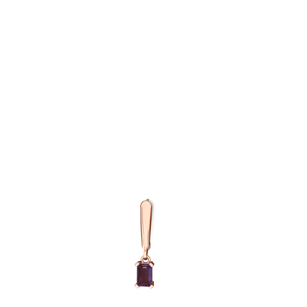 Amethyst 6X4mm Emerald-Cut Lever Back 14K Rose Gold earrings E2855