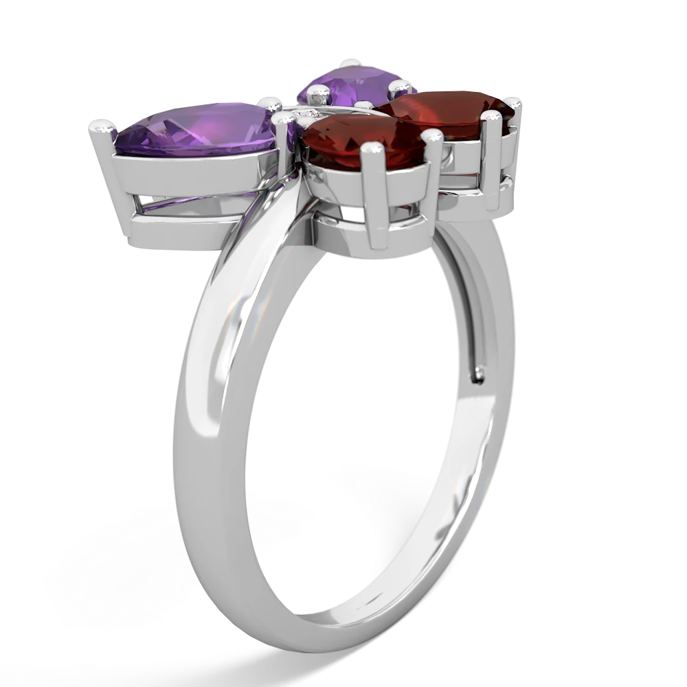 Amethyst Butterfly 14K White Gold ring R2215