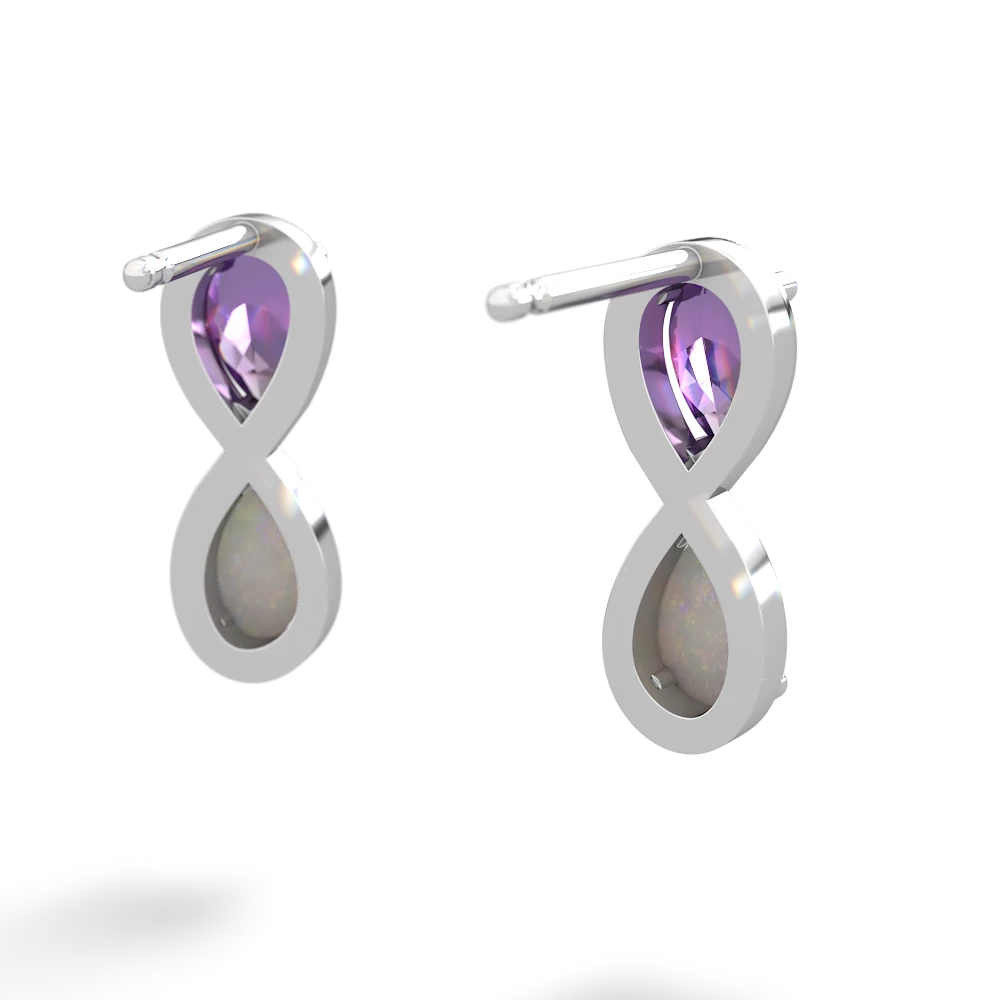 Amethyst Infinity 14K White Gold earrings E5050