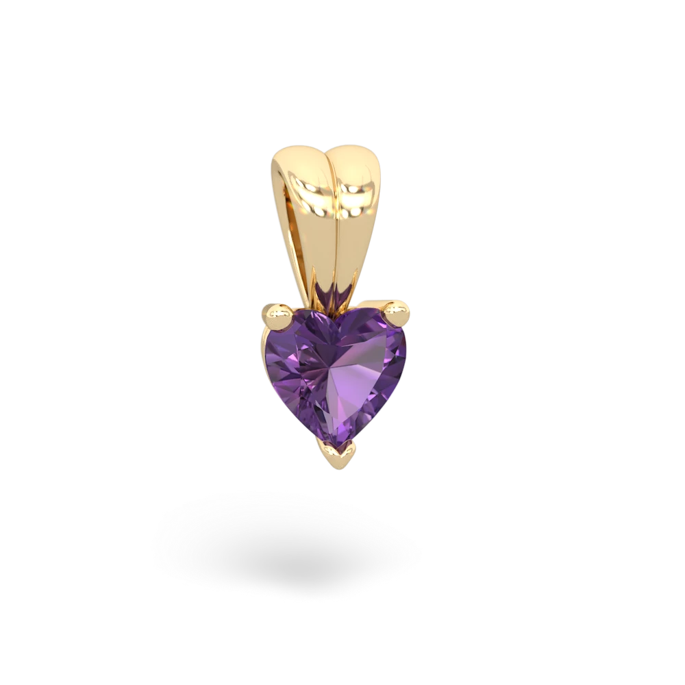 Amethyst 5Mm Heart Solitaire 14K Yellow Gold pendant P1861