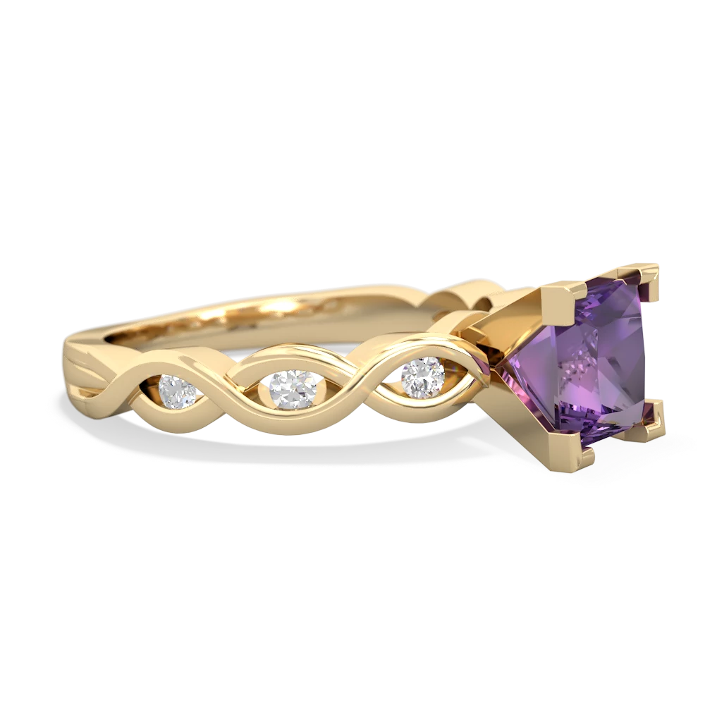 Amethyst Infinity 6Mm Princess Engagement 14K Yellow Gold ring R26316SQ