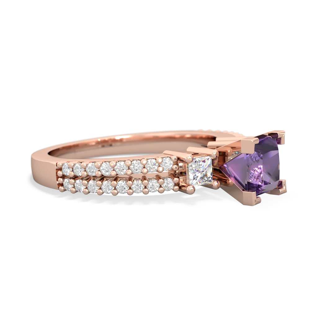 Amethyst Classic 5Mm Square Engagement 14K Rose Gold ring R26435SQ